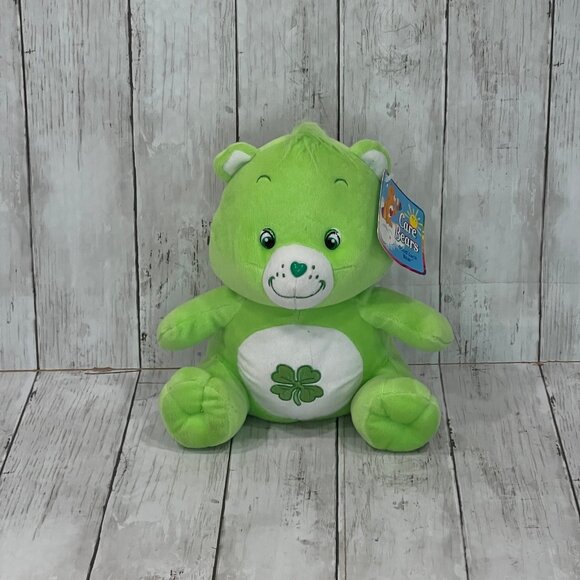 Care Bears Good Luck Bear 10” Green Clover Stuffed Plush 2003 NWT Nanco - Picture 1 of 9